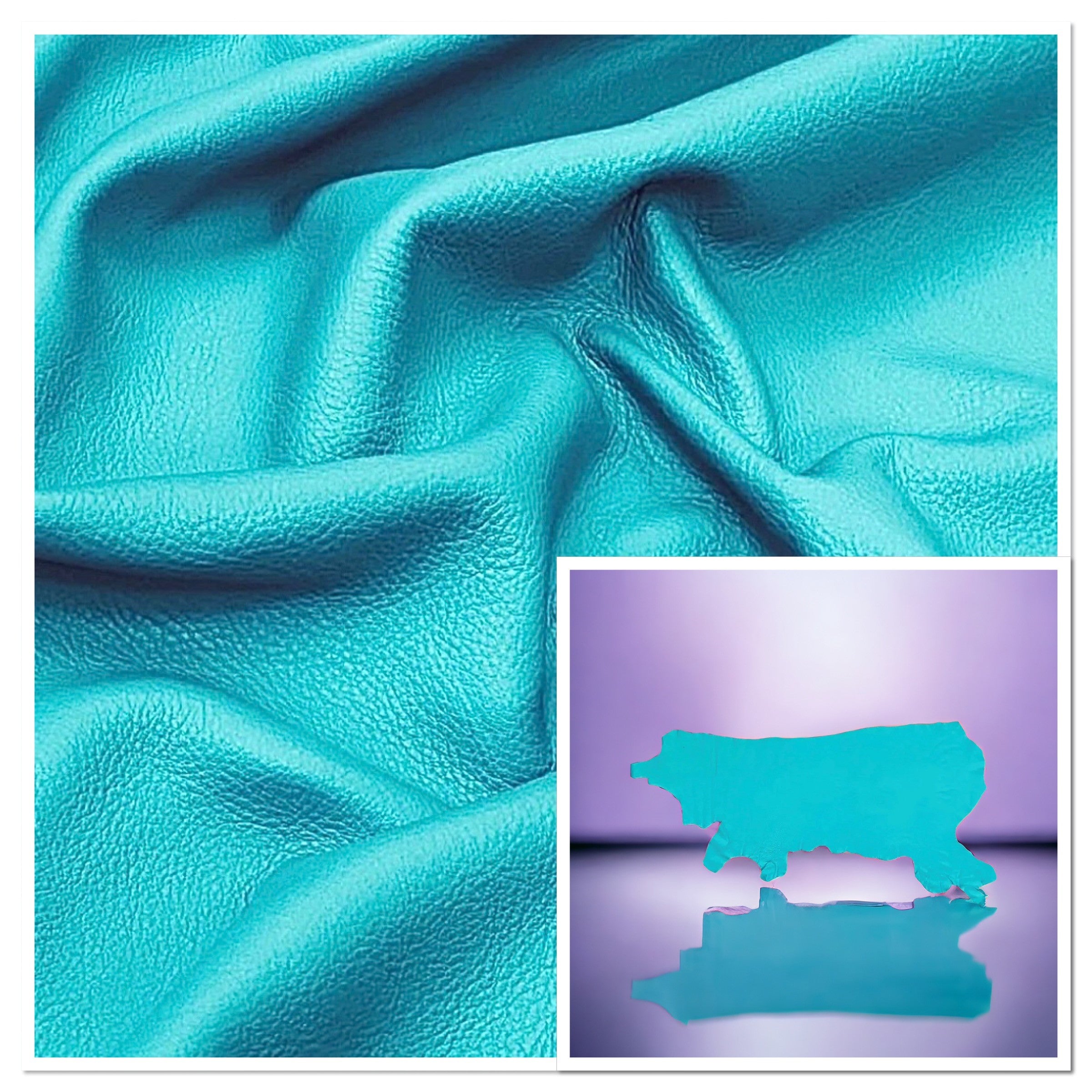 DeerCow Turquoise, Leather Cow Side : (1.3-1.5mm 3.5oz) 24