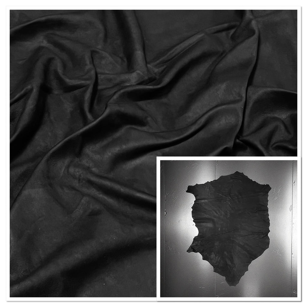 Denver Black - Oily Nubuck Lambskin (0.6-0.7mm 1.5oz)