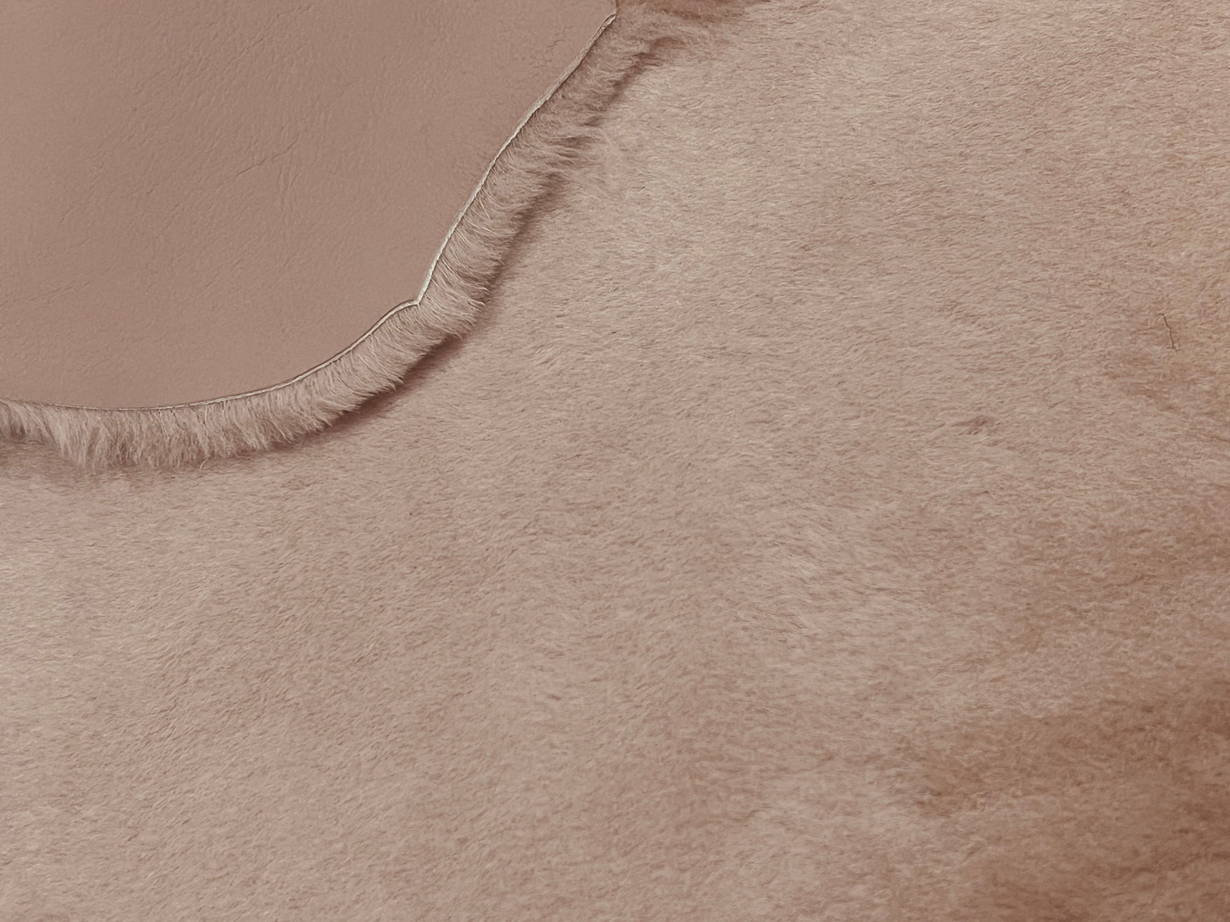 Dusky-Pink Merino Straight Wool 12mm : 8 Piece Shearling Bundle with Nappalan Reverse (Ref-gh.eol)