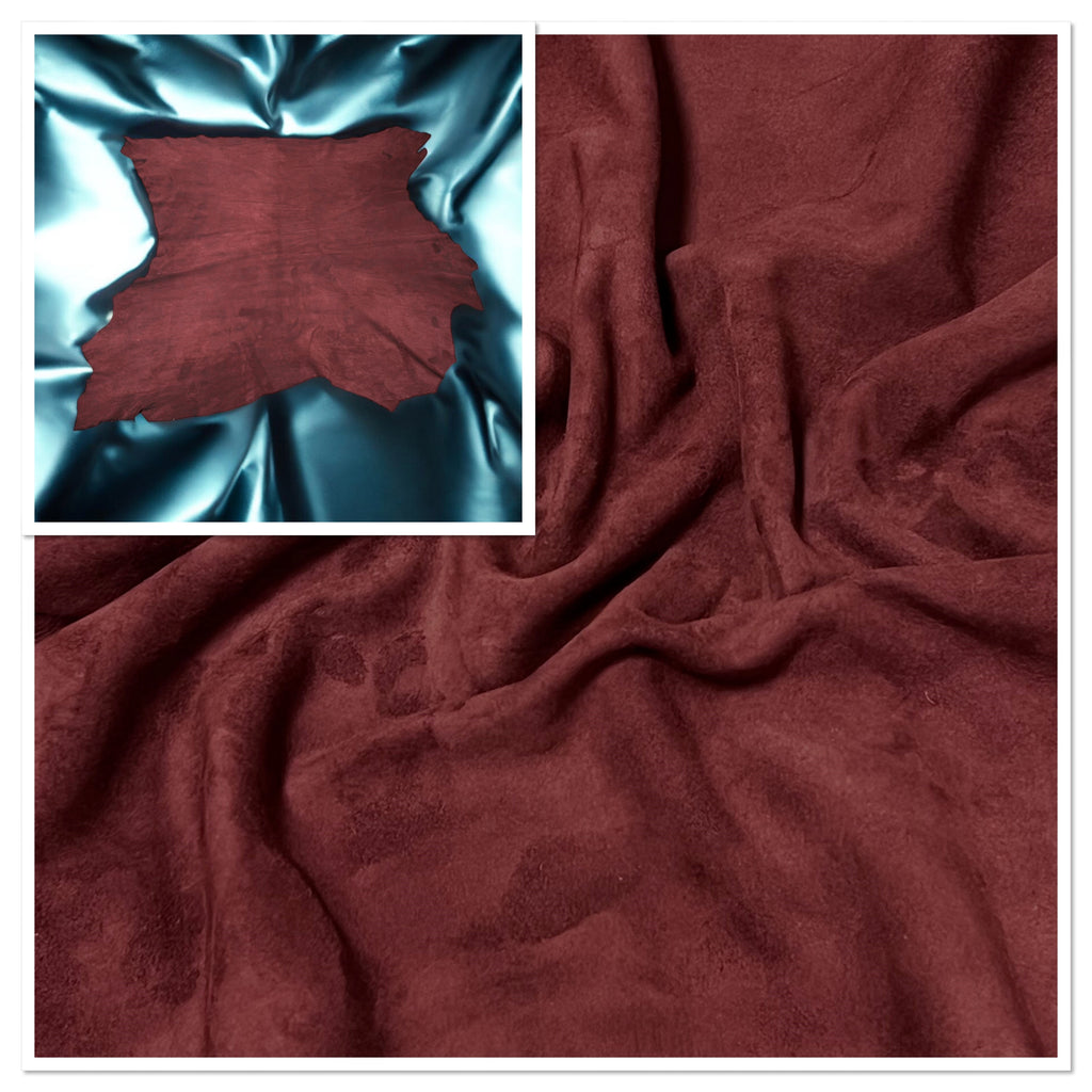 Burgundy, Goat Suede : (0.5-0.6mm 1.5oz) 5