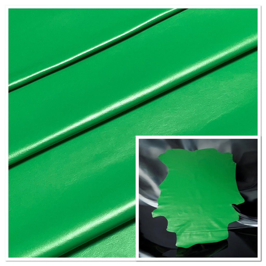 Valencia Ginger Green, Leather Lambskin : Italian Lamb Nappa (0.6-0.7mm 1.5oz) 10