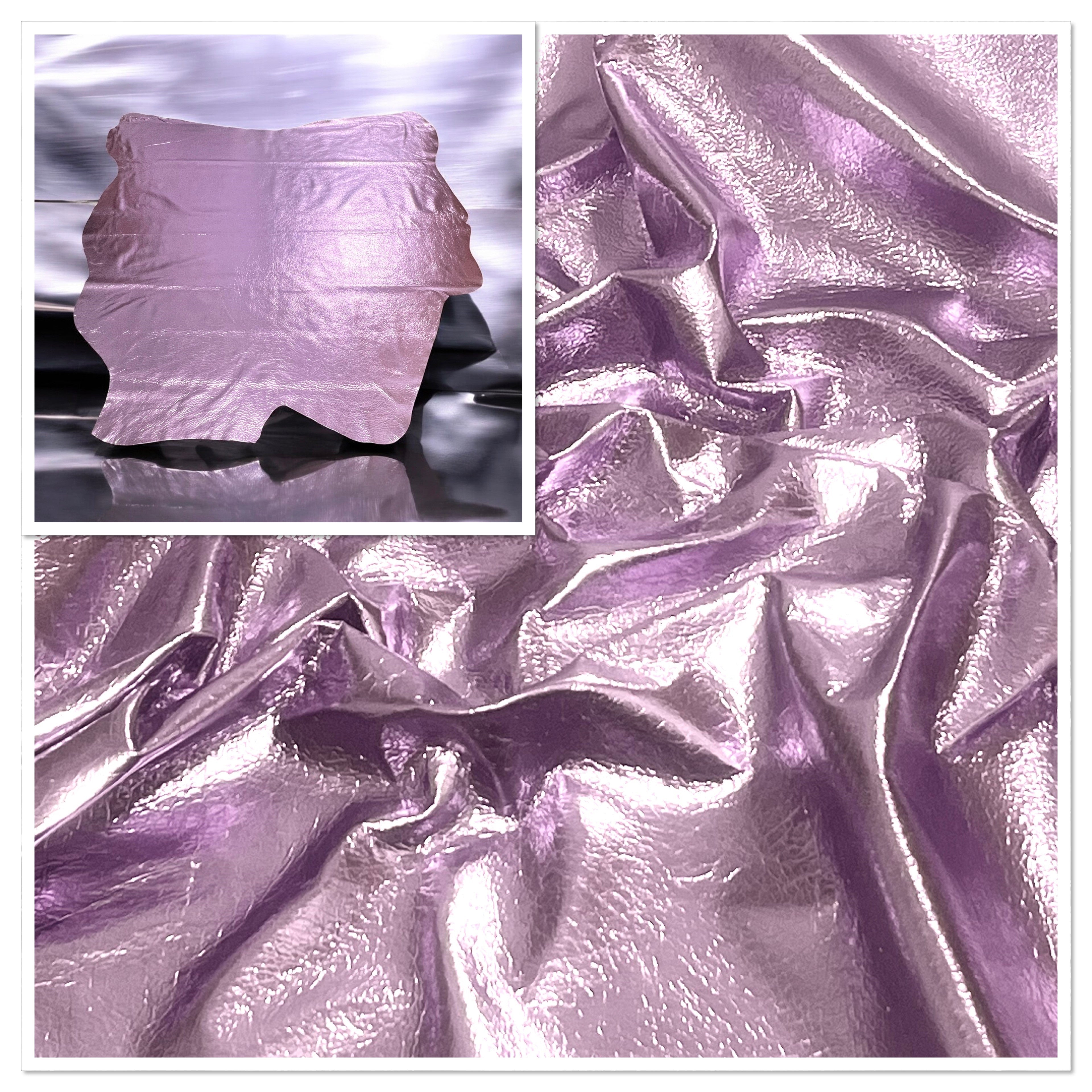 Lilac, Metallic Foiled Leather Pig Skin : (0.6-0.7mm 1.5oz) 15