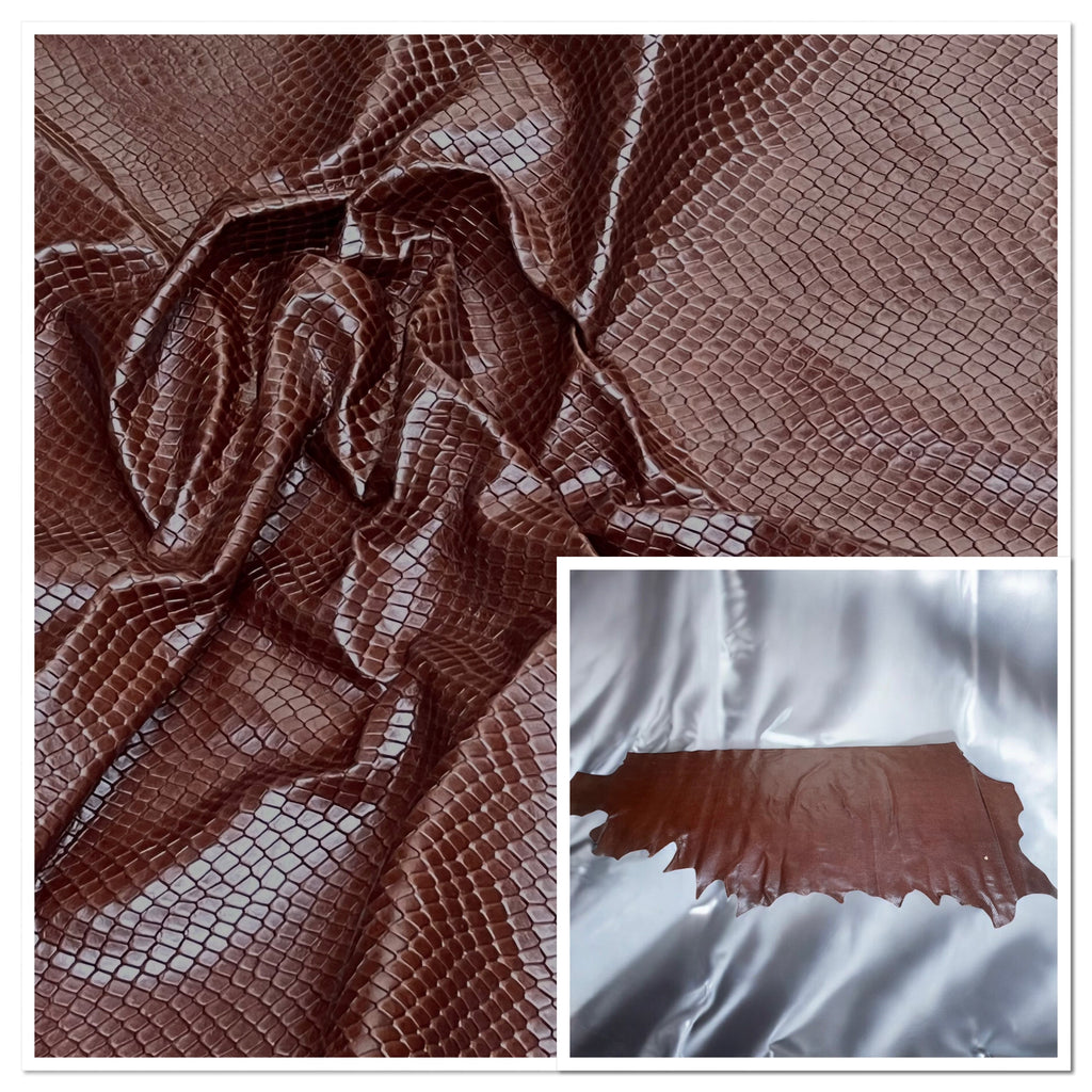 Embossed Glazed Leather Cow Side 0.9-1.0mm (Ref-gh.eol)