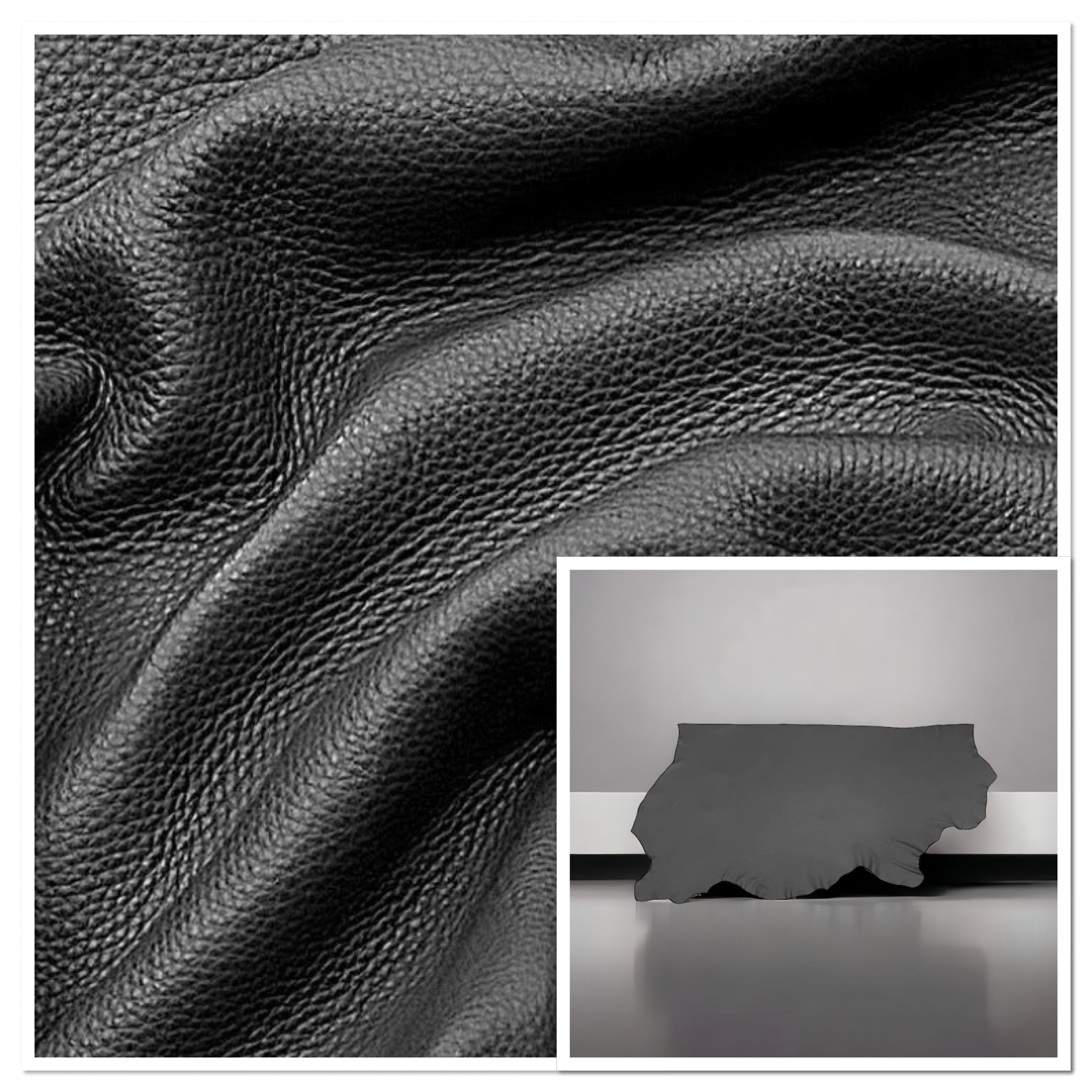 Prestige Grey, Saddlery Leather Hide : (1.4 -1.6mm 3-4oz) 24