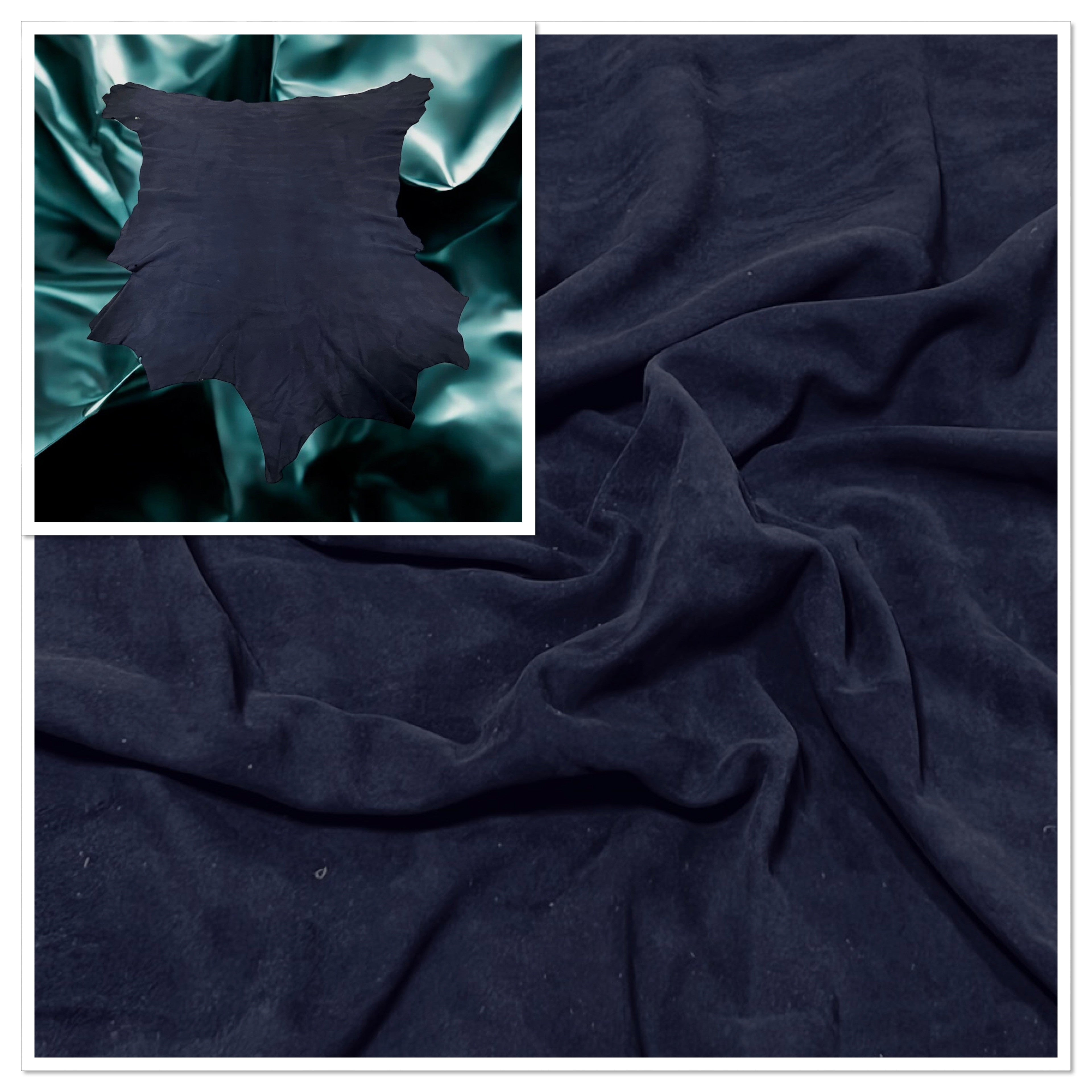 Indigo Blue, Goat Suede : (0.5-0.6mm 1.5oz) 5 Discontinued