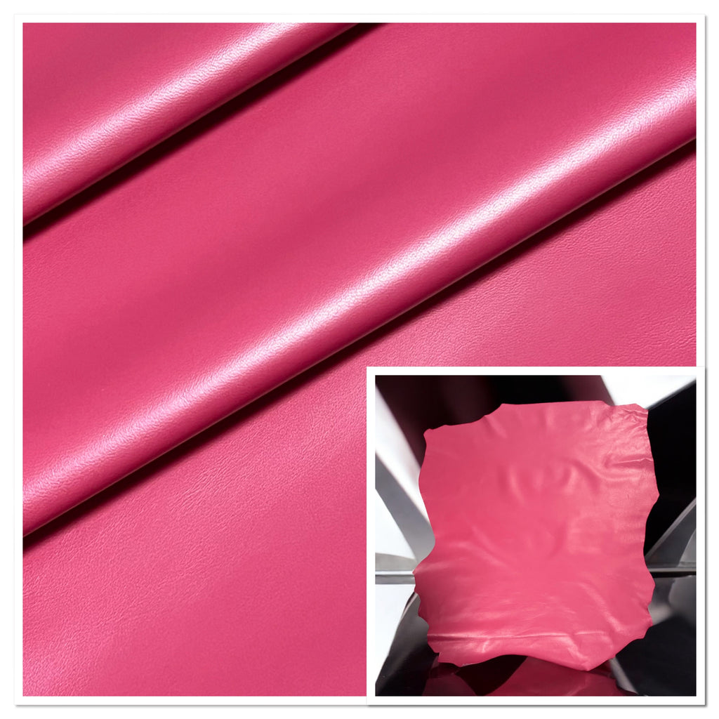 Valencia Magenta, Leather Lambskin : Italian Lamb Nappa (0.6-0.7mm 1.5oz) 10