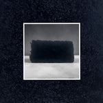 Dark-Navy Mongolian Sheepskin Plate : (120cm L x 55cm W) Perfect As Rugs or Making Cushions and Garments.