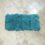 Teal Mongolian Sheepskin Plate : (120cm L x 55cm W) Perfect As Rugs or Making Cushions and Garments.