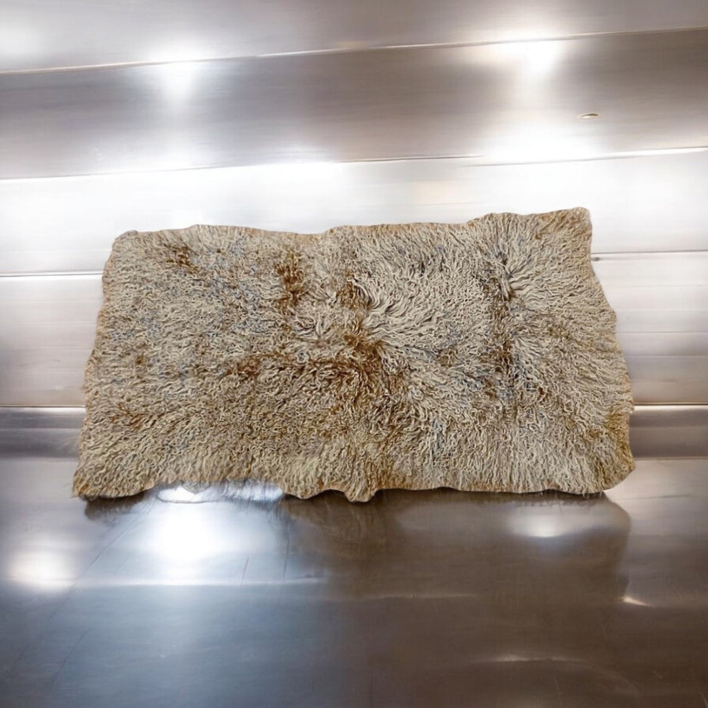 Camel Mongolian Sheepskin Plate : (120cm L x 60cm W) Perfect As Rugs or Making Cushions and Garments.