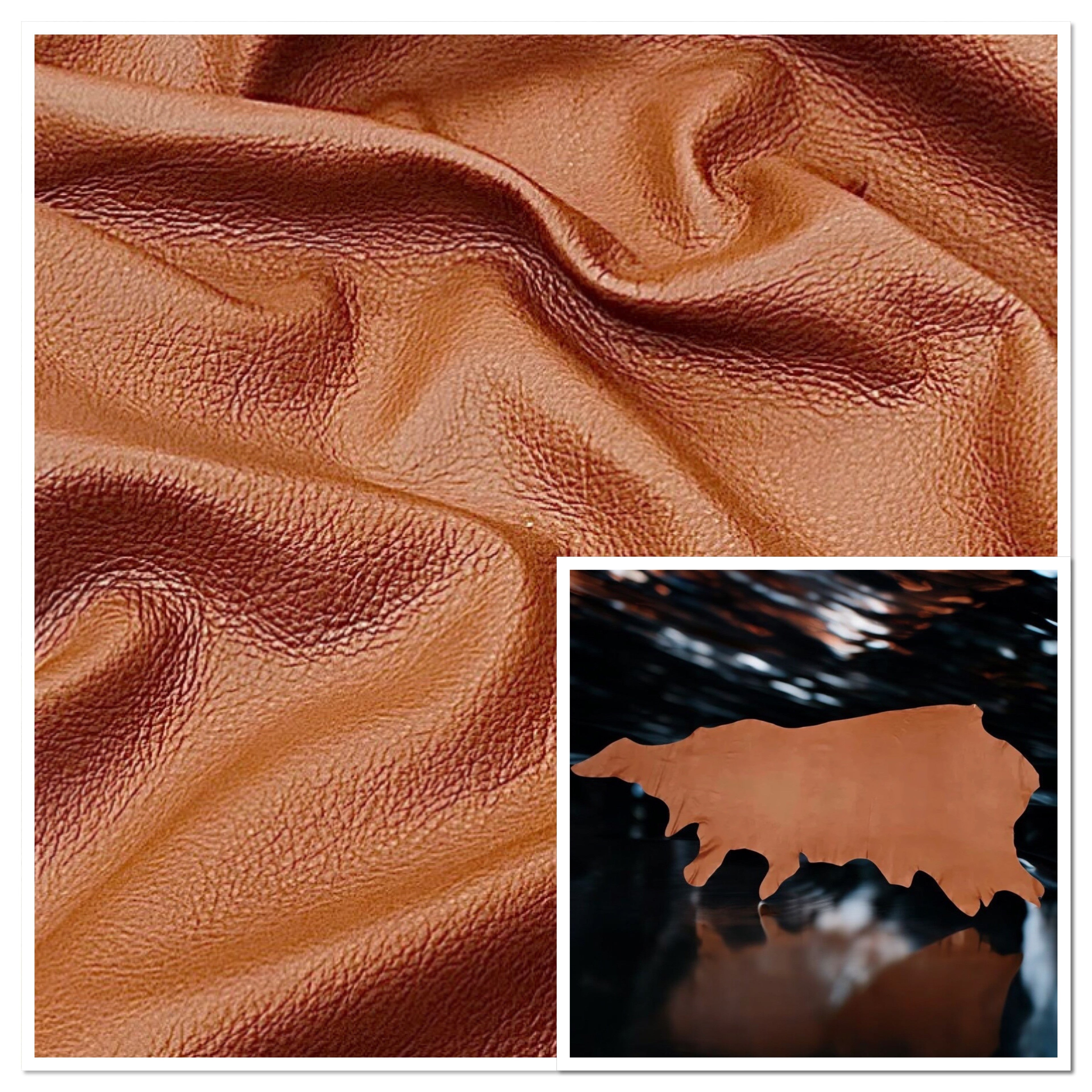 Nassau Cognac, Full Grain Leather Cow Side : (1.0-1.2mm 2.5oz) 23