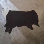 Brown Pig-Print Cow Side : Slightly Oiled Vegetable-Tanned Leather 3.0-3.5mm (Ref-gh.eol)