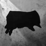 Black Pig-Print Cow Side : Slightly Oiled Vegetable-Tanned Leather 3.0-3.5mm (Ref-gh.eol)