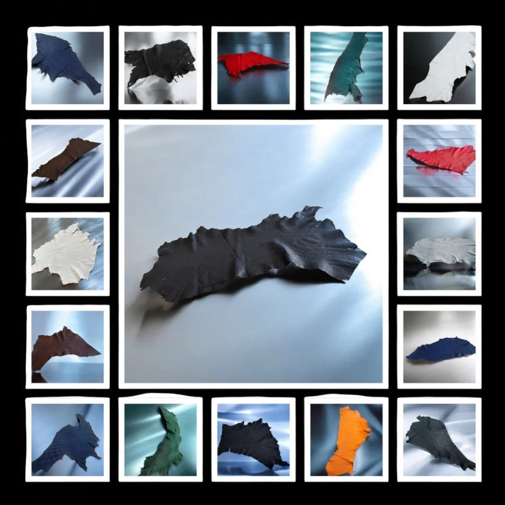 Large, Irregular Shaped Pittards Leather Pieces : 10kg Lamb & Goat Bundle.