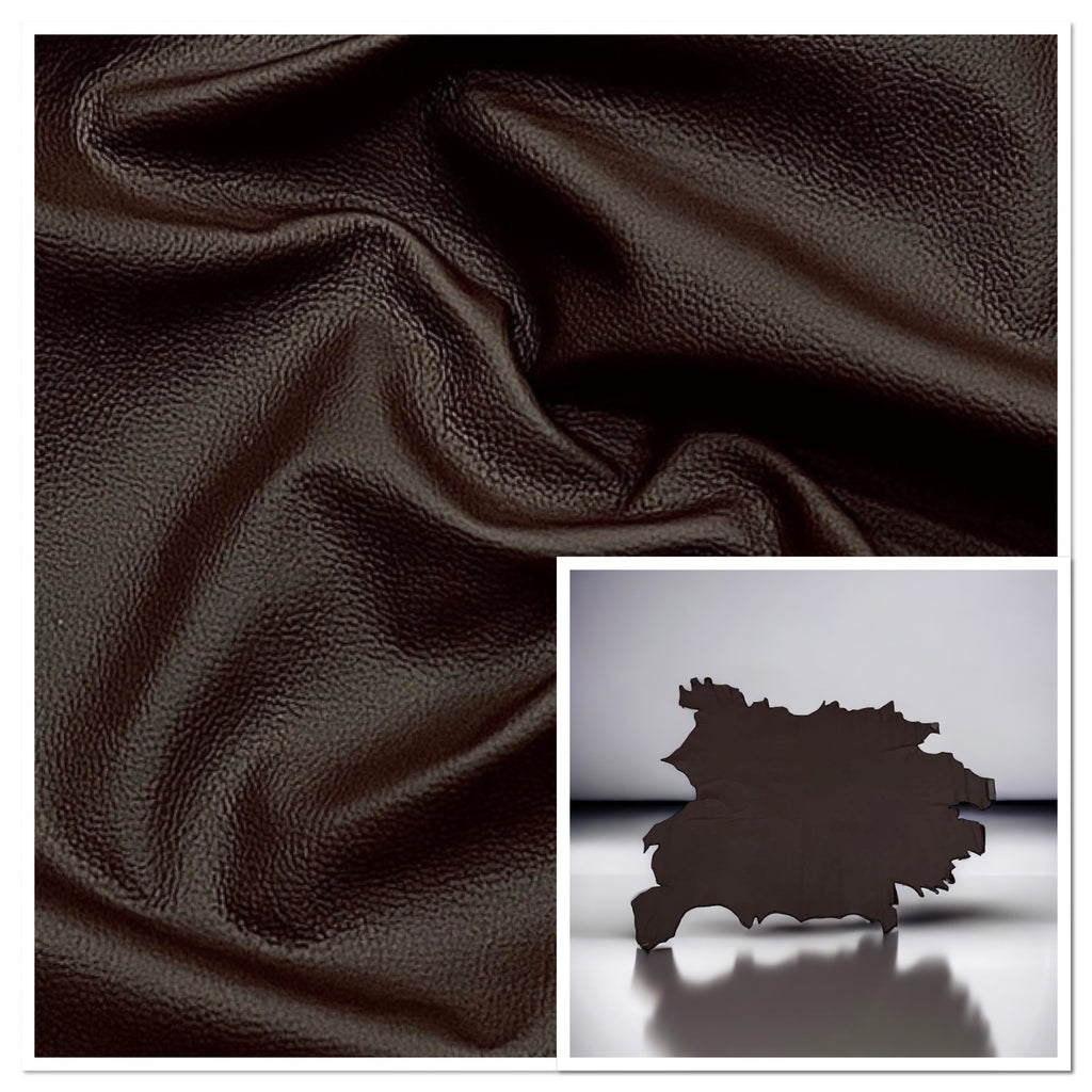 Stirling Pebble Dark-Brown Automotive Pebble Grain Leather Cow Hide : 1.1-1.3mm (Ex Pittards Stock)