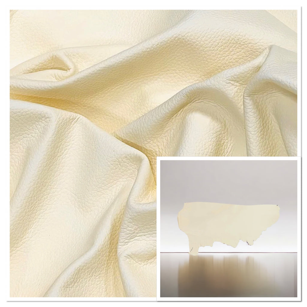 Stirling Pebble Cream Automotive Pebble Grain Leather Cow Side : 1.1-1.3mm (Ex Pittards Stock)