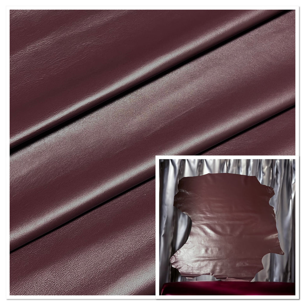 Valencia Plum, Leather Lambskin : Italian Lamb Nappa (0.6-0.7mm 1.5oz) 10