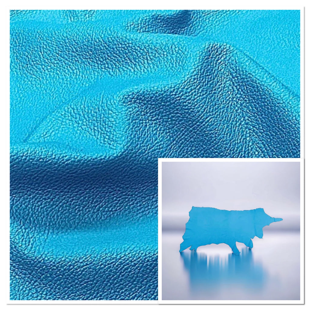 Biker Powder Blue, Print Assisted Leather Cow Side: (1.2-1.4mm 3oz) 29