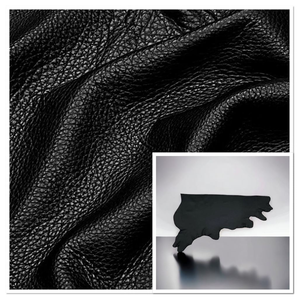 Prestige Black, Saddlery Leather Hide : (1.4 -1.6mm 3-4oz) 24