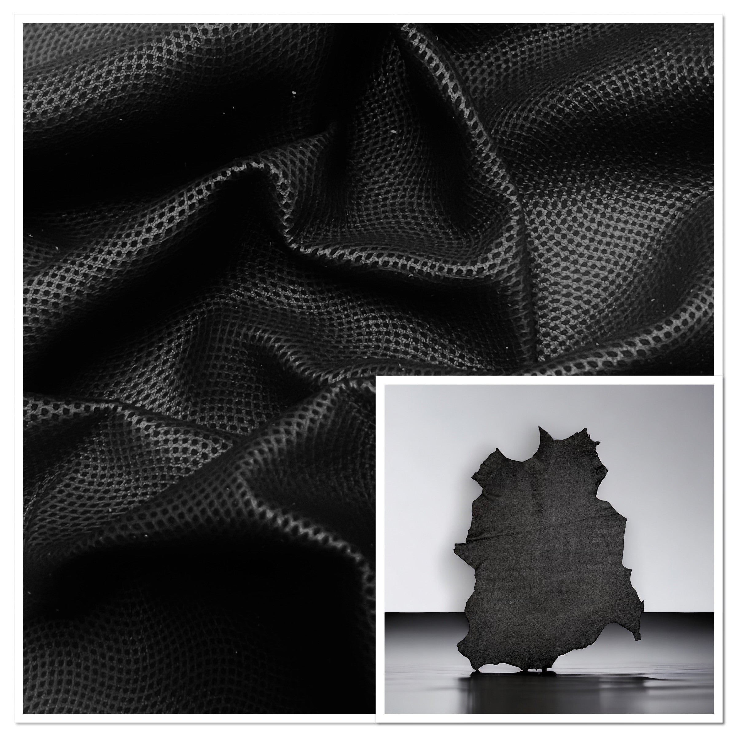 Pittards Printed Gloving Leather Digital Black : 0.55mm Water Resistant Lambskin (Ex Pittards Stock)