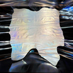 Rainbow Silver, Iridescent Metallic Foiled Leather Pig Skin : (0.6-0.7mm 1.5oz) 15 Discontinued