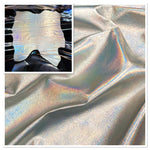 Rainbow Silver, Iridescent Metallic Foiled Leather Pig Skin : (0.6-0.7mm 1.5oz) 15 Discontinued