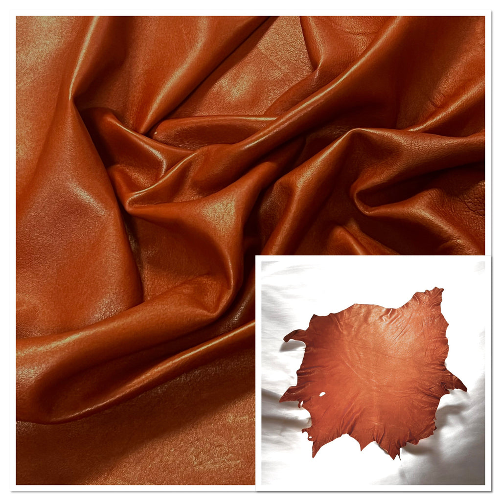 Pittards Gloving Leather Rust : 0.55mm Water Resistant Lambskin (Ex Pittards Stock) SoftWRDress .55RustC