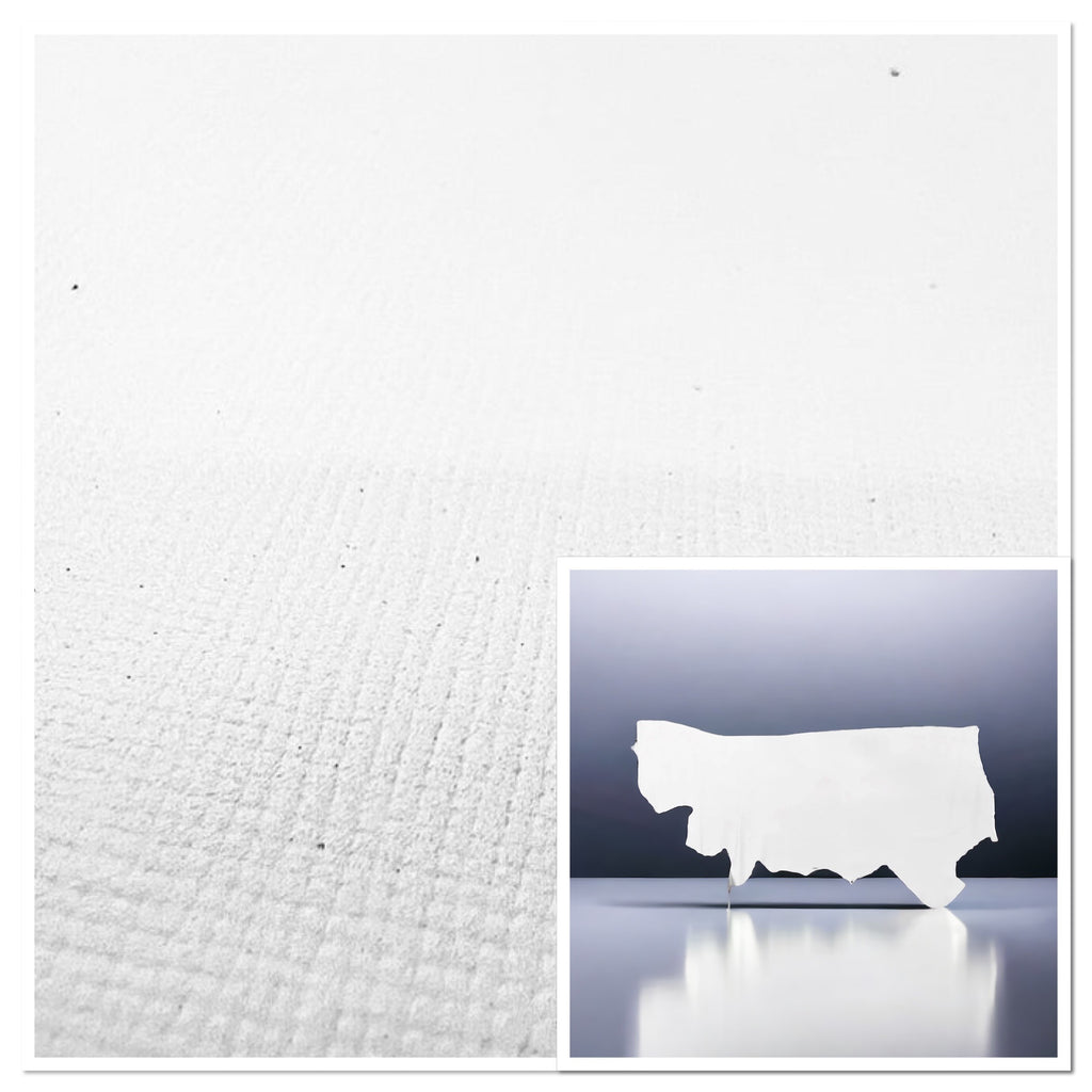 Beachlife-White, Semi-Firm Printed Grain Leather Cow Side : 1.4-1.6mm (Ex Pittards Stock)