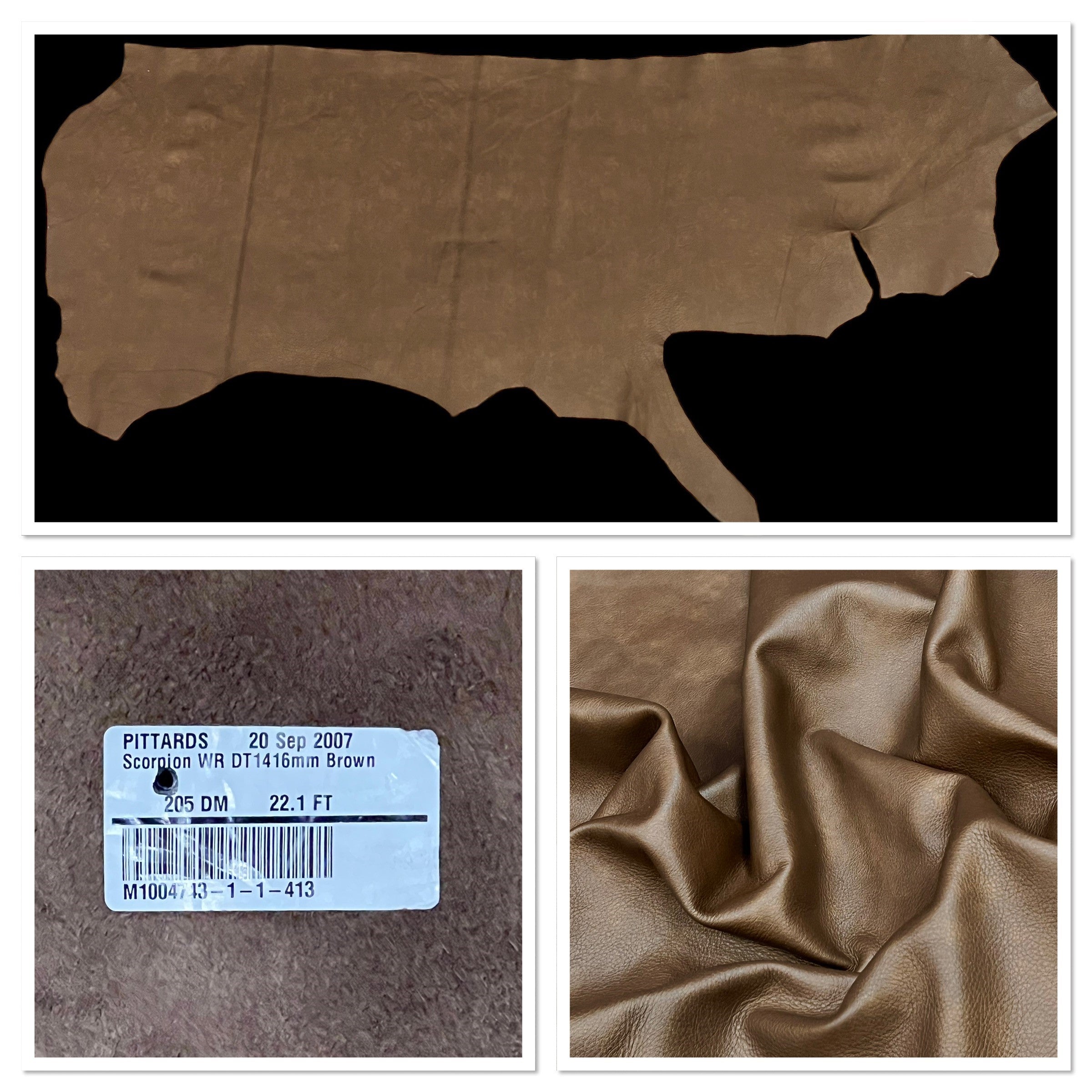 Scorpion Two-Tone Brown: Pull-up Leather Cow Side with a Water Repellent Surface 1.4/1.6mm (Ex Pittards Stock)