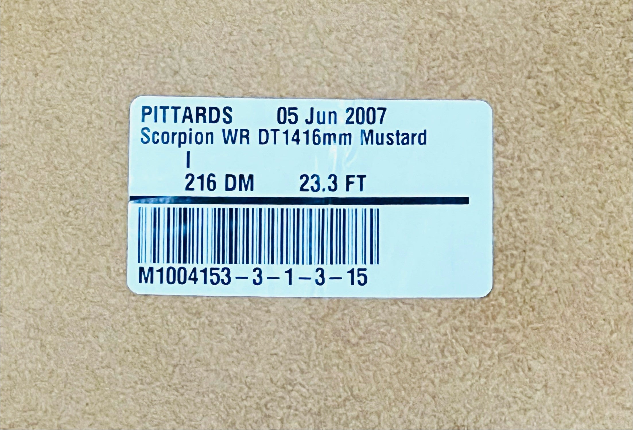 Scorpion Mustard : Pull-up Leather Cow Side with a Water Repellent Surface 1.4/1.6mm (Ex Pittards Stock)