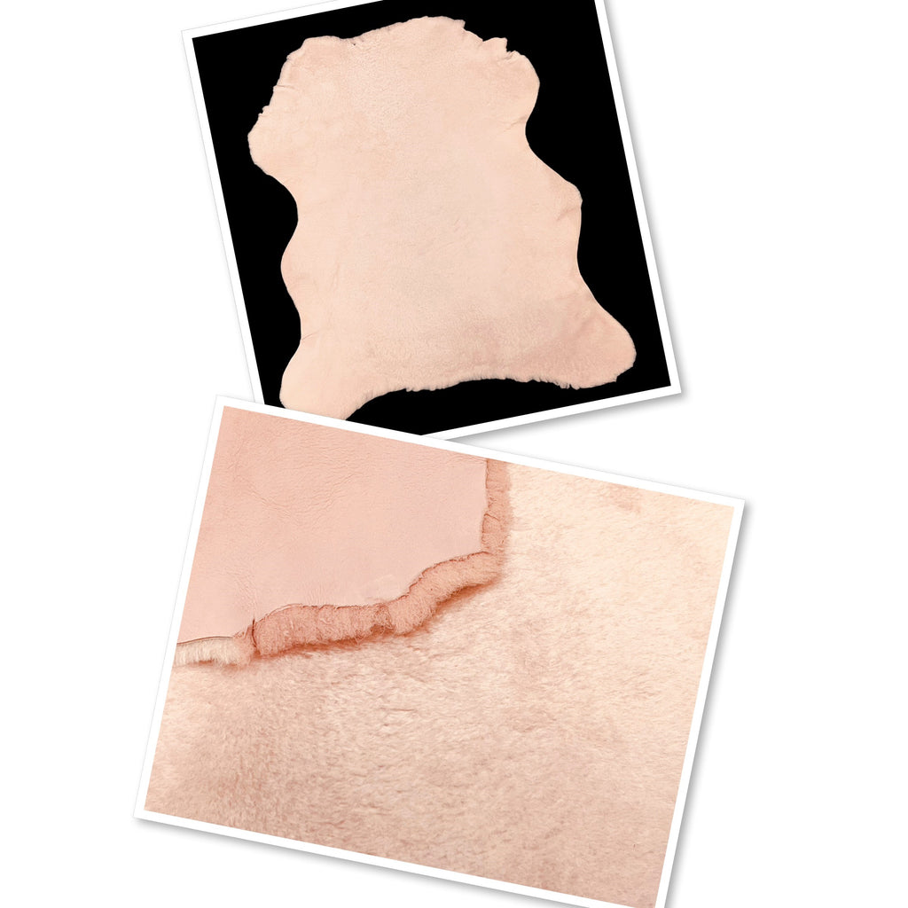 Small Merino Soft-Pink Straight 6mm : 12 Piece Sheepskin Bundle (Ref-gh.eol)