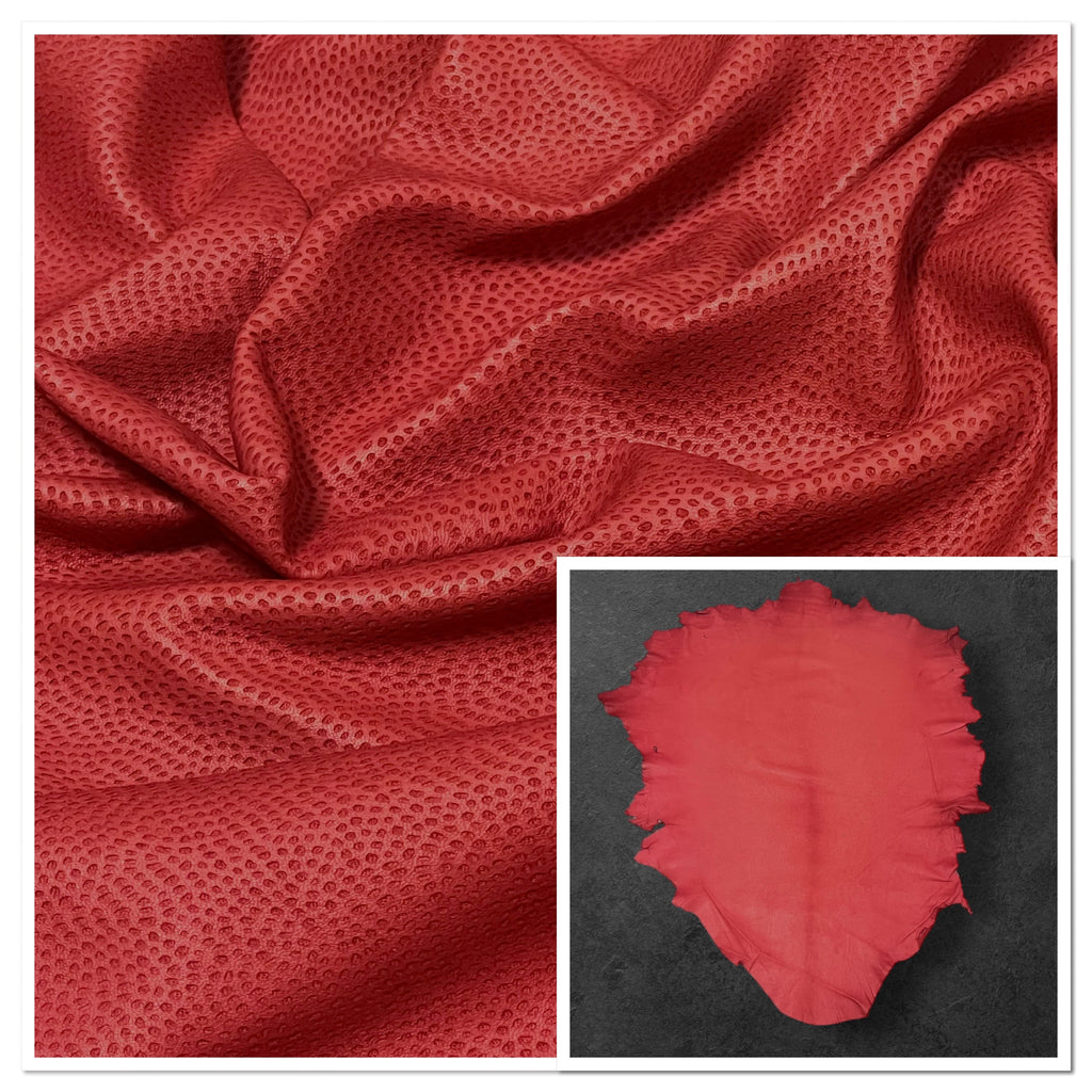 Spyder-Red : Goat Leather: 0.7mm (Ex Pittards Stock) WR100X.7mm SpyderRedR