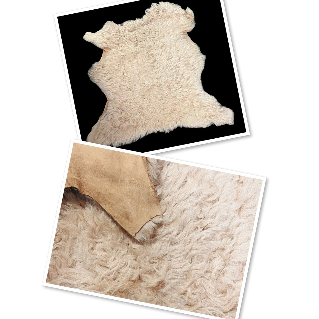 Tigrados Subtle Pink with Suede Reverse : 8 Piece Wavy Wool Shearling Bundle (Ref-gh.eol)