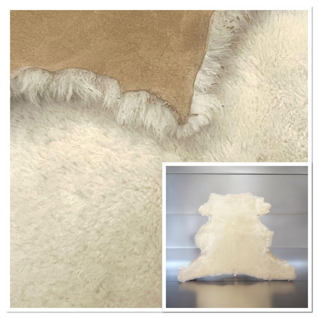 UK Sheepskin Cream :15mm Curly Wool 5 Piece Bundle with Suede Reverse (Ref-gh.eol) Bundle 111