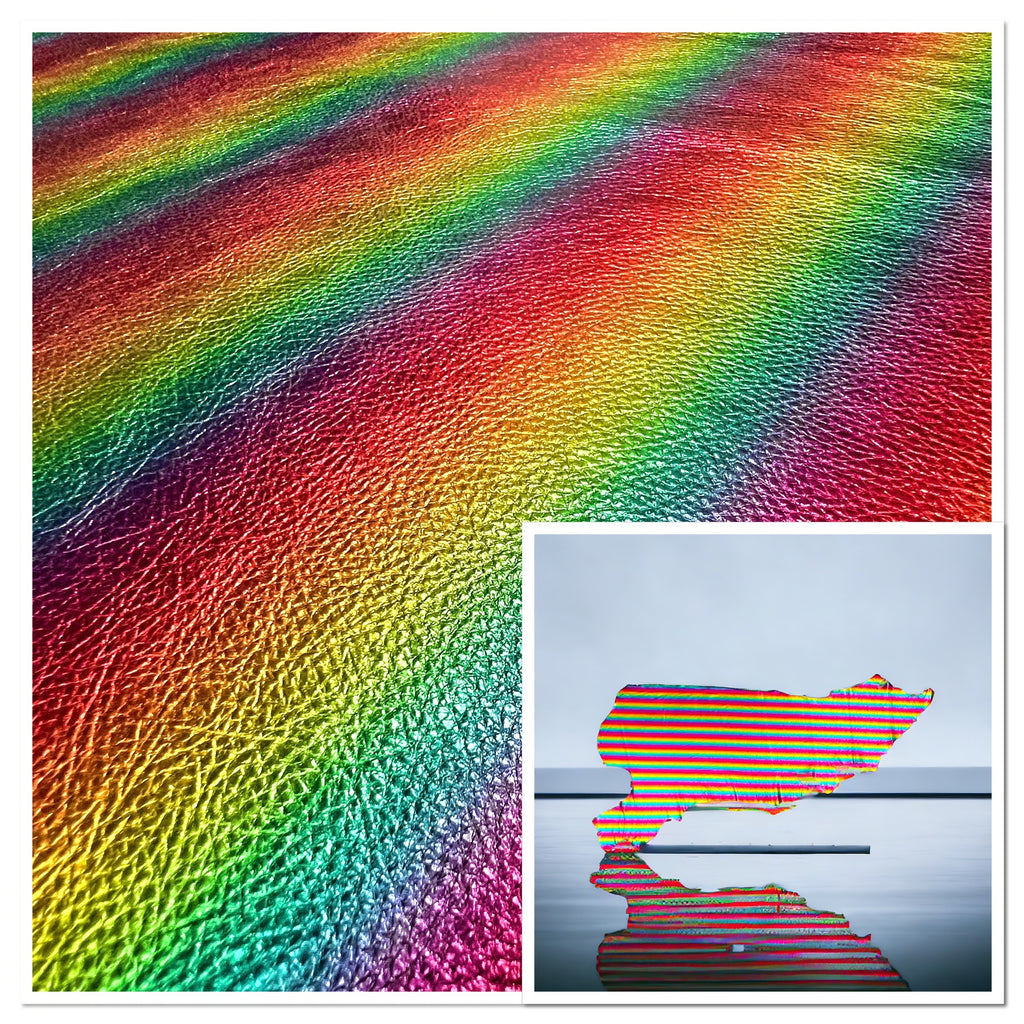 Vegas Rainbow, Full Grain Foiled Cow Side : (0.9-1.1mm 2.5oz) 24