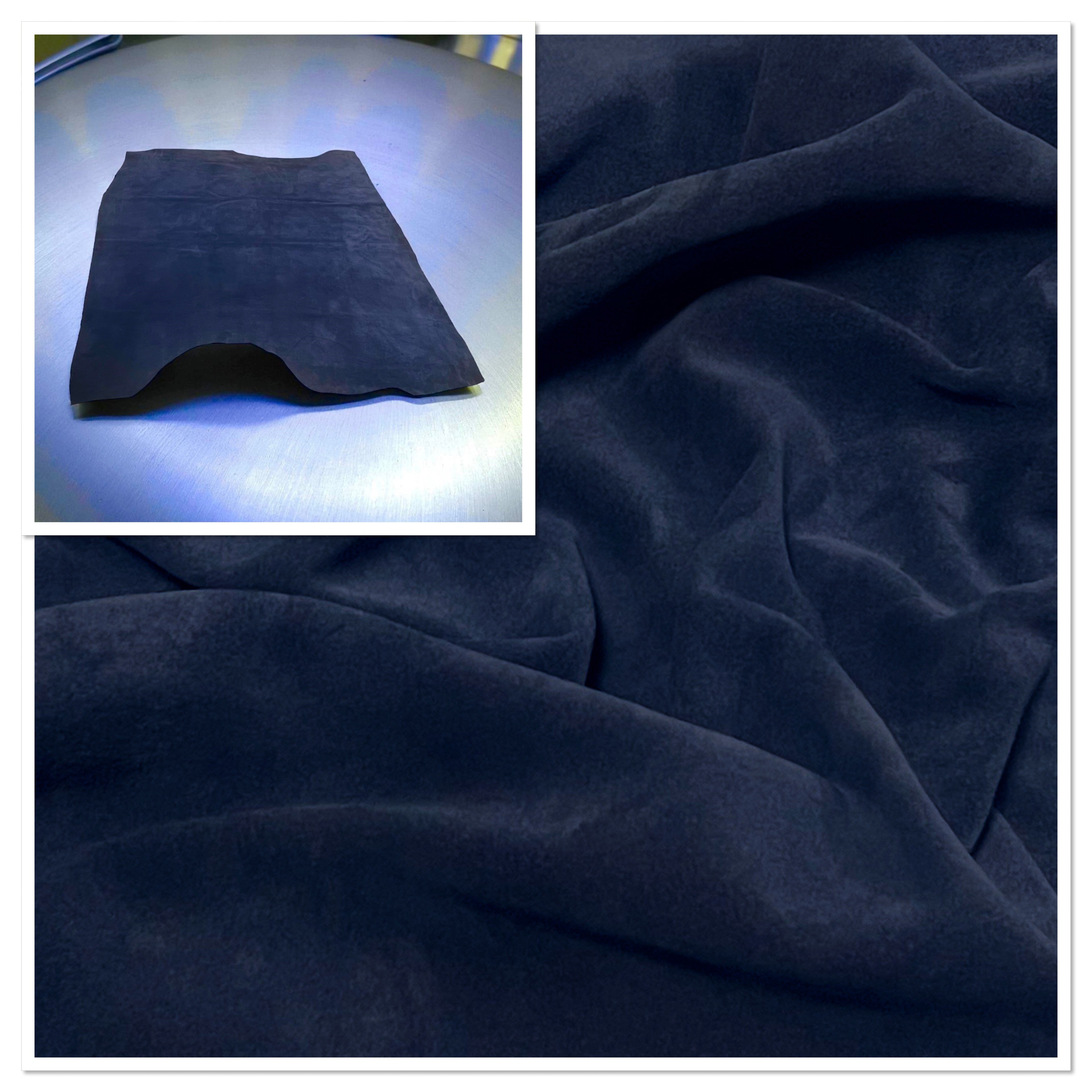 Navy, Washable Split Suede : (1.1mm-1.2mm 3oz) 15