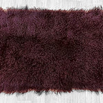 Wine Mongolian Sheepskin Plate : (120cm L x 60cm W) Perfect As Rugs & Throws or Making Cushions and Garments.