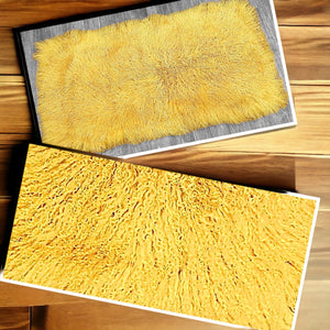 Yellow Mongolian Sheepskin Plate : (120cm L x 60cm W) Perfect As Rugs & Throws or Making Cushions and Garments.