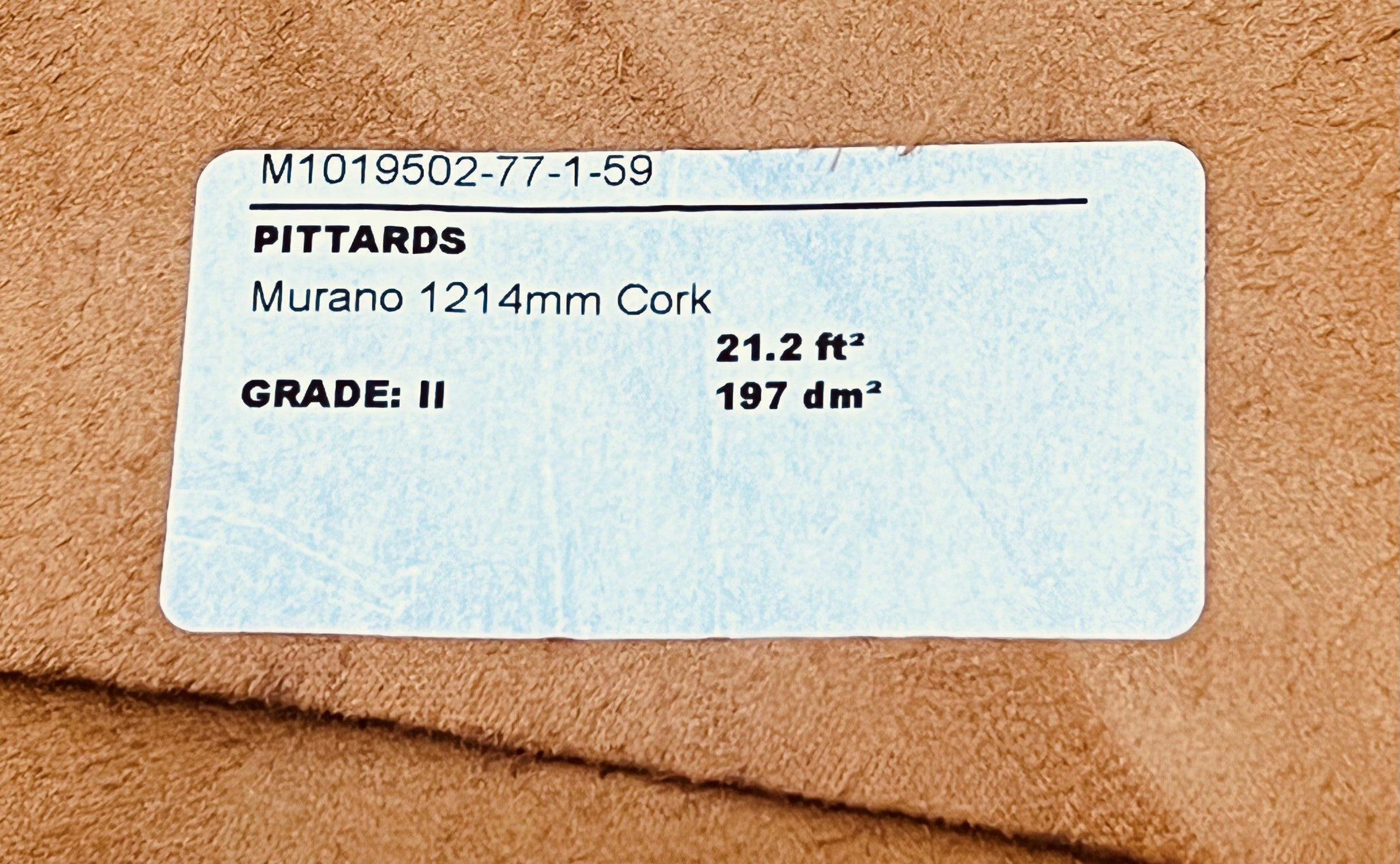 Murano Cork Cow Side : 1.2-1.4mm (Ex Pittards Stock)
