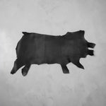 Black Haircell Printed Cow Side : Vegetable-Tanned Leather 3.0-3.5mm (Ref-gh.eol)