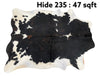 Natural Hair On Cow Hide : This Hide Is Perfect For Wall Hanging, Leather Rugs, Leather Upholstery & Leather Accessories. (Hide235)