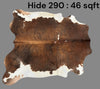 Natural Hair On Cow Hide : This Hide Is Perfect For Wall Hanging, Leather Rugs, Leather Upholstery & Leather Accessories. (Hide290)