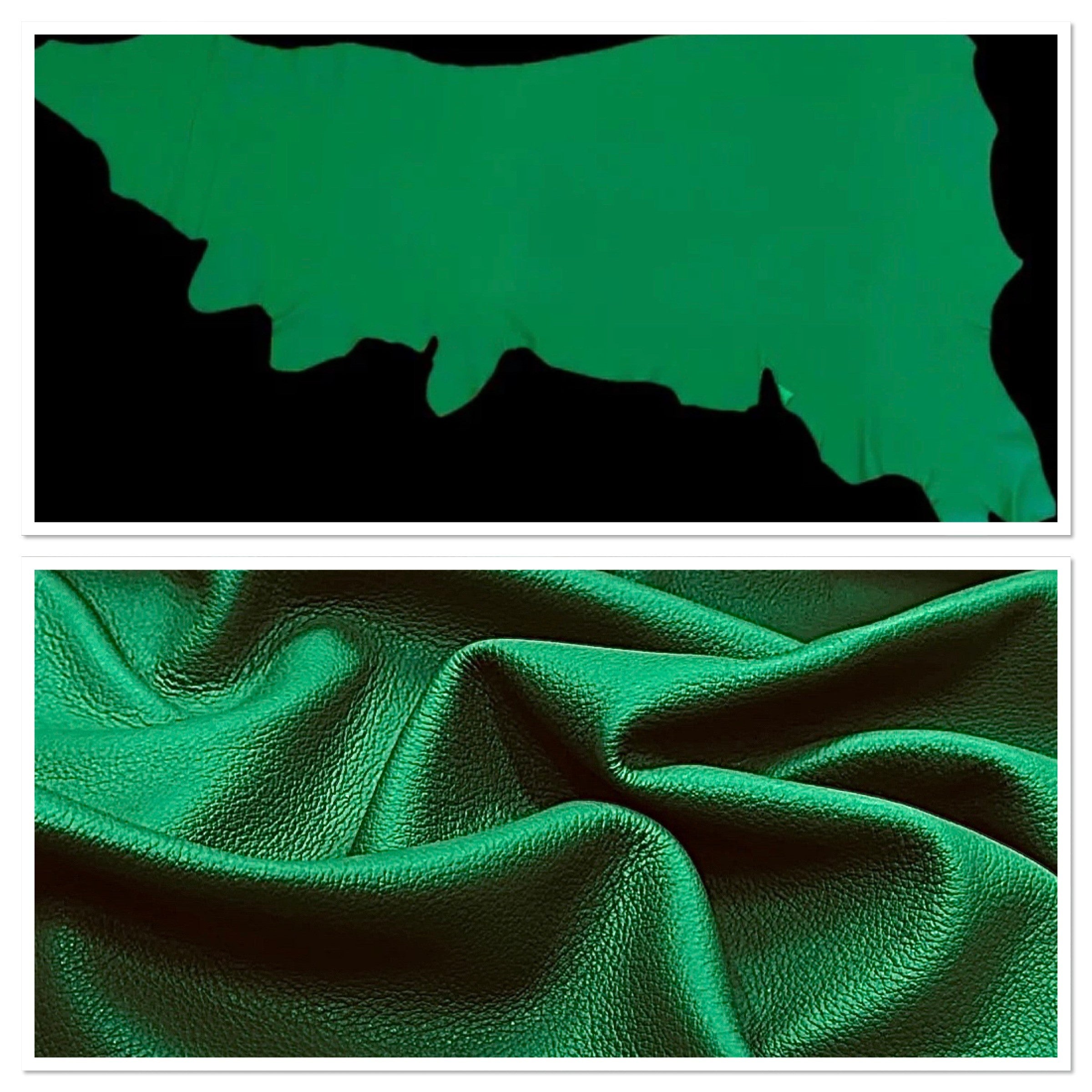 Biker Leaf Green, Print Assisted Leather Cow Side: (1.2-1.4mm 3oz).