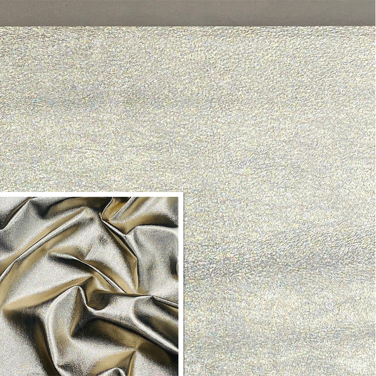 Bleached Gold, Metallic Foiled Leather Pig skin : (0.6-0.7mm 1.5oz