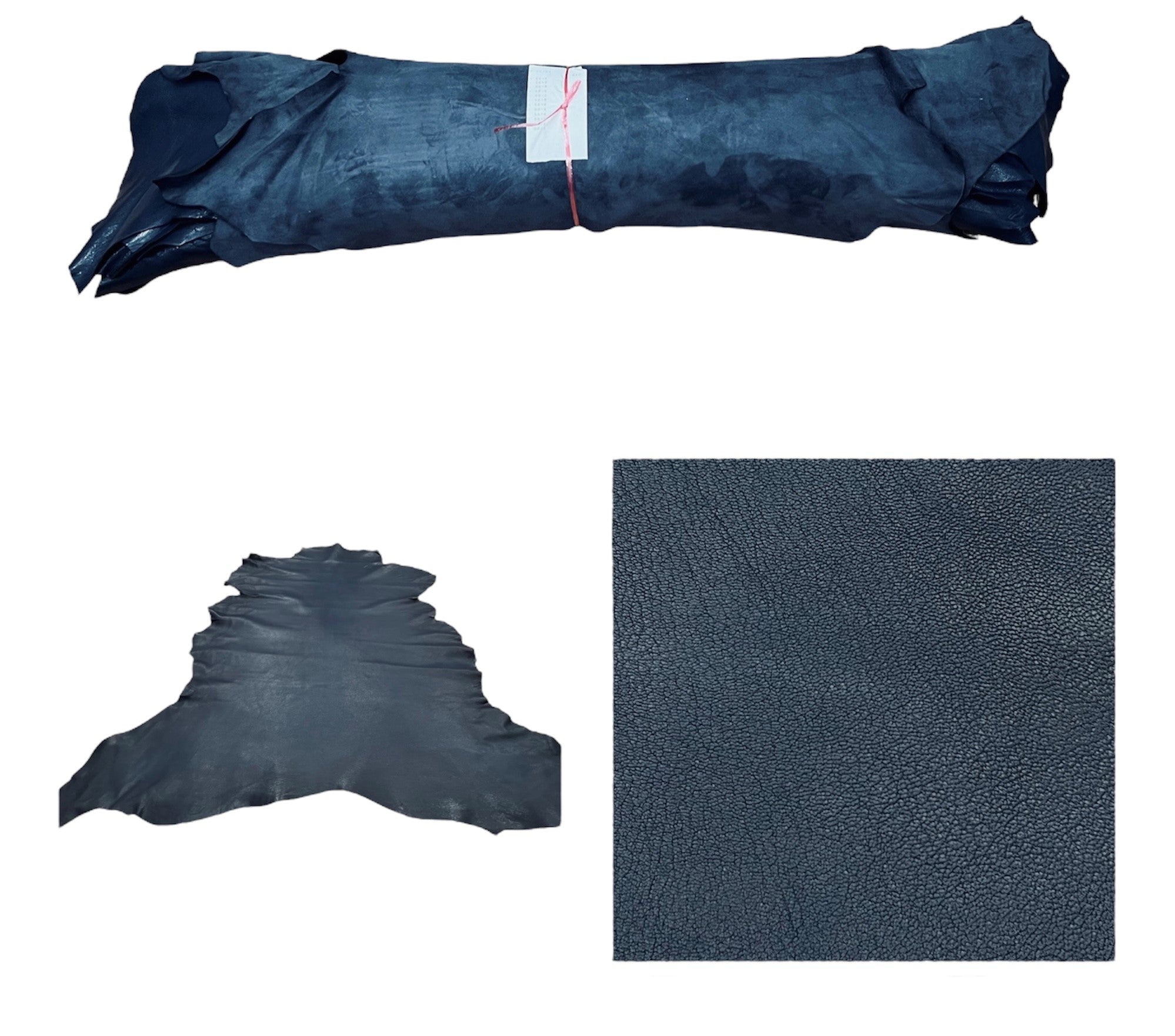Navy, Pre Dyed : Vegetable Tanned Goat Skin : (1.0-1.2mm 3oz).