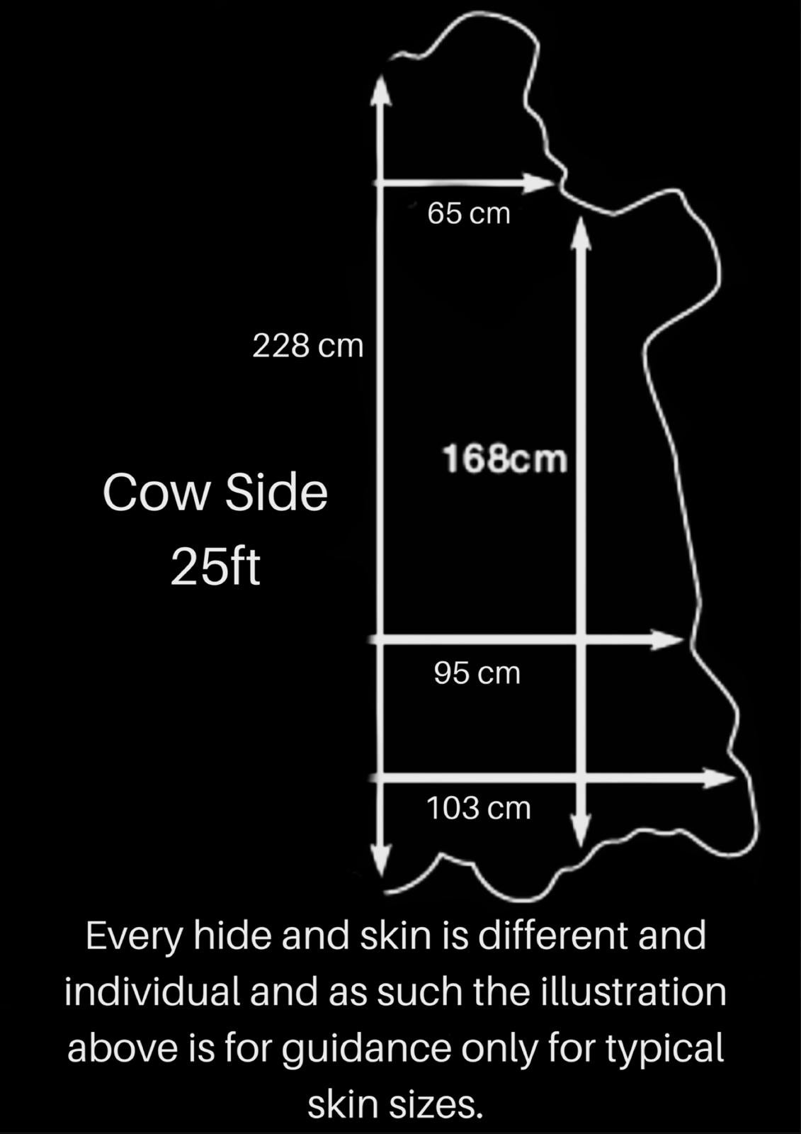 DeerCow Brown ,Leather Cow Side : (1.3-1.5mm 3.5oz) 24