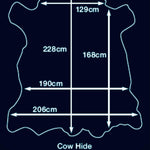 Canada Cobalt, Natural Grain Glazed Leather Cow Hide : (0.9-1.0mm 2.5oz) 25