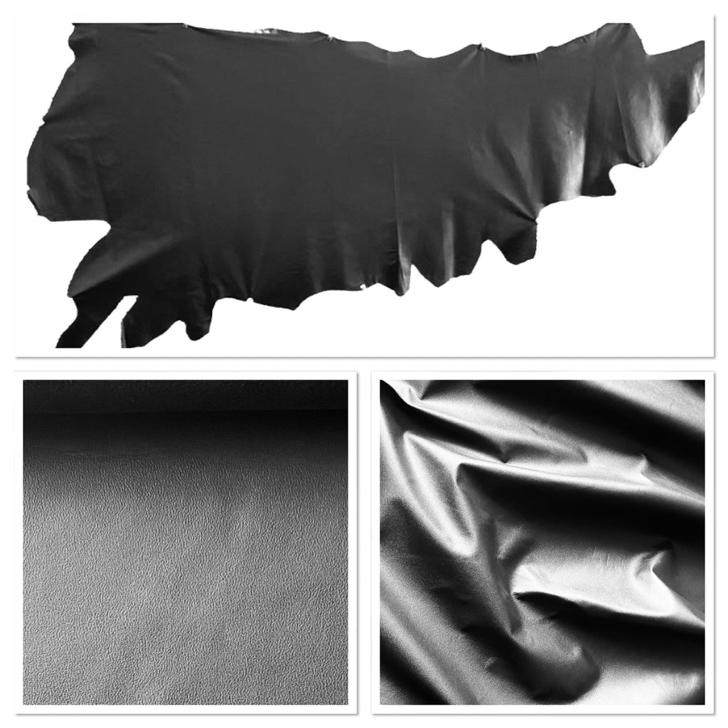 Ballet Black, Garment Weight Leather Cow Side : Available In Four Different Weights (Lightest 0.5mm To Heaviest 1.0mm).