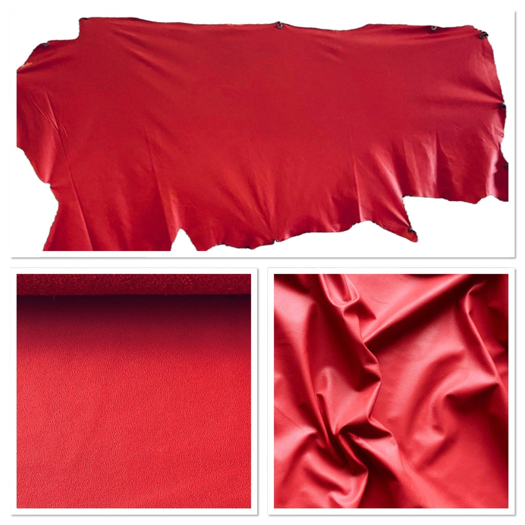 Ballet Red, Garment Weight Leather Cow Side : (0.5-0.7mm 1.5oz).