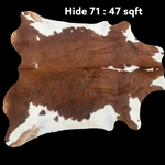 Natural Hair On Cow Hide : This Hide Is Perfect For Wall Hanging, Leather Rugs, Leather Upholstery & Leather Accessories. (Hide71)