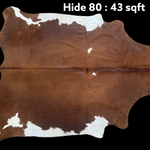 Natural Hair On Cow Hide : This Hide Is Perfect For Wall Hanging, Leather Rugs, Leather Upholstery & Leather Accessories. (Hide80)